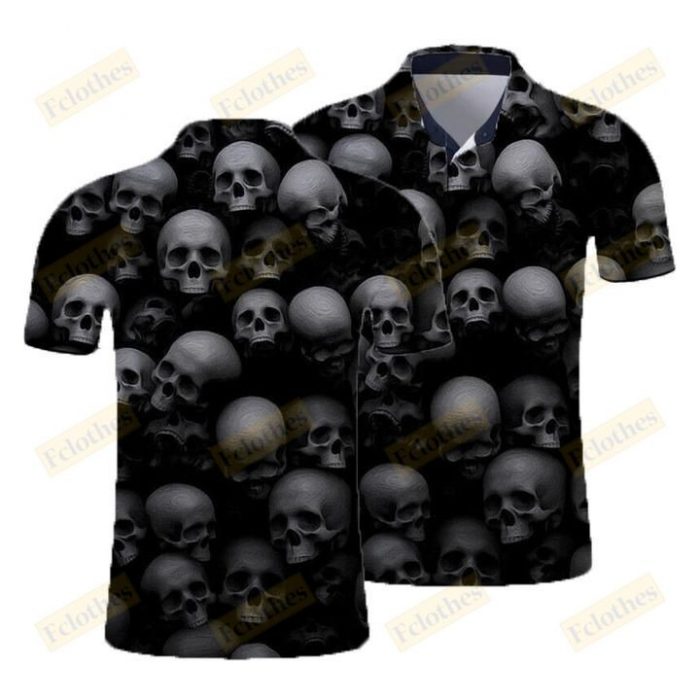 Skulls Polo Shirt – Skull Crazy Black Shirt Best Gift Idea For Men And Women
