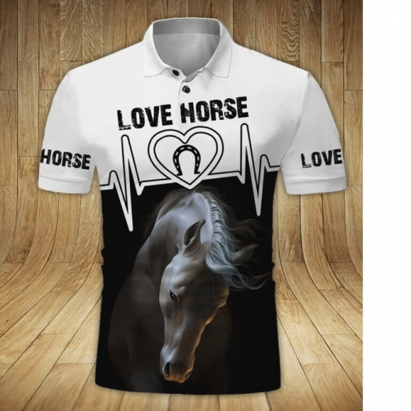 Horse Racing Shirts – Personalized Name Horse Racing On Pasture 3D AOP Polo Shirt