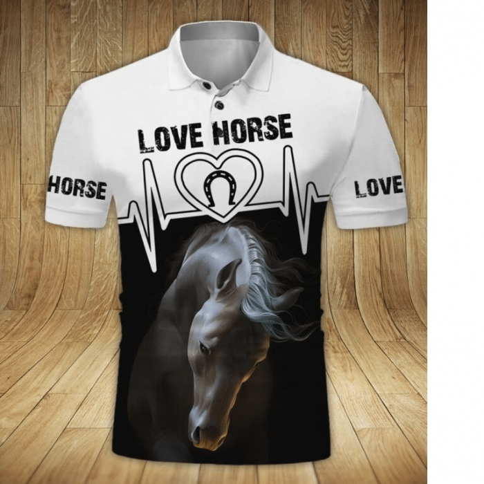 Horse Clothing- Love Horse In My Heart 3D Aop Polo Shirt