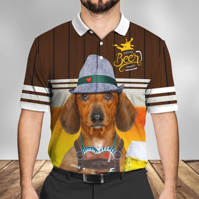 Dog Shirt – I Just Want To Drink Beer And Hang With My Dachshund Polo Shirt