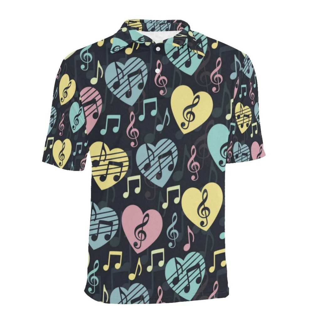 Music Shirt – Music Note Colorful Pattern Print Design Polo Clothing Gift For Men And Women