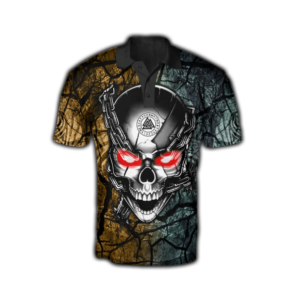 Black Skull Shirt – Amazing Gothic Skull Art And Rose Short Sleeve Polo Shirt