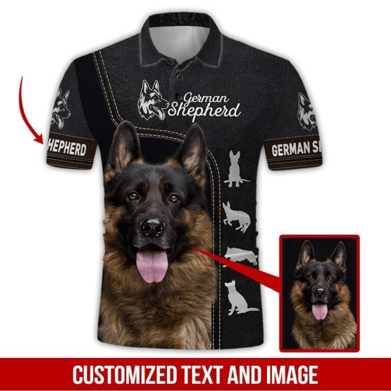 Personalized Dog Shirts  – Customized Image German Shepherd 3D Aop Polo Shirt