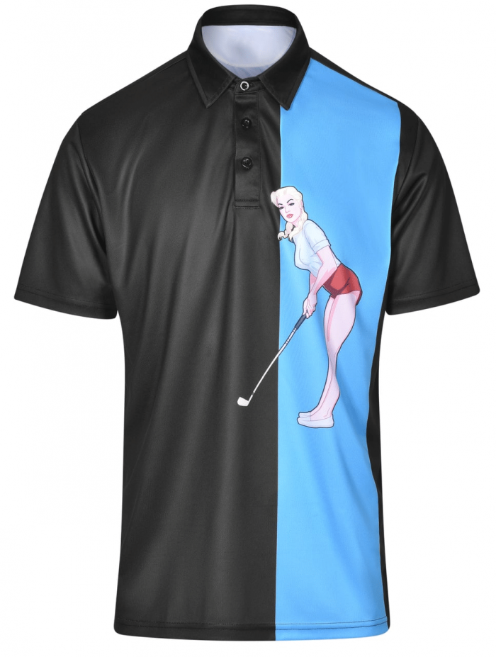Funny Golf Clothes – Chip In Mens Pin Up Golf Polo Shirt For Funny Golfer
