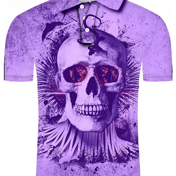Skull Shirts Mens – Purple Skull Is The Best Cute And Cool Polo Shirt