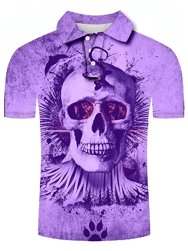 Skull Shirts Mens – Purple Skull Is The Best Cute And Cool Polo Shirt