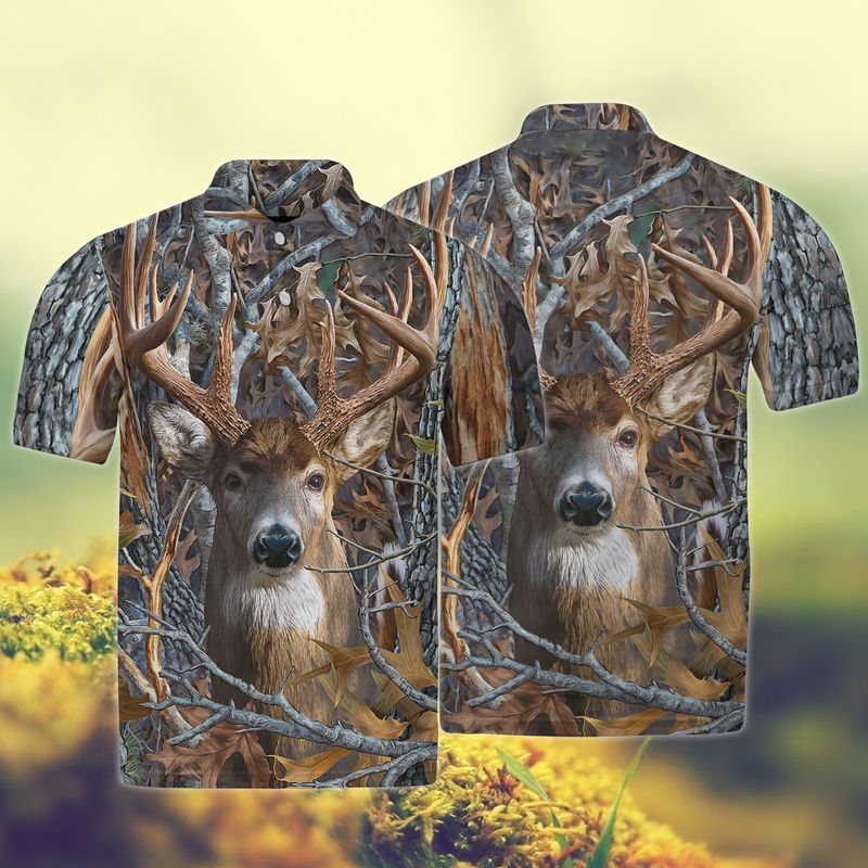 Realtree Camo Shirts – Trophy Deer Buck Hunting Colorful Unique Polo Shirt