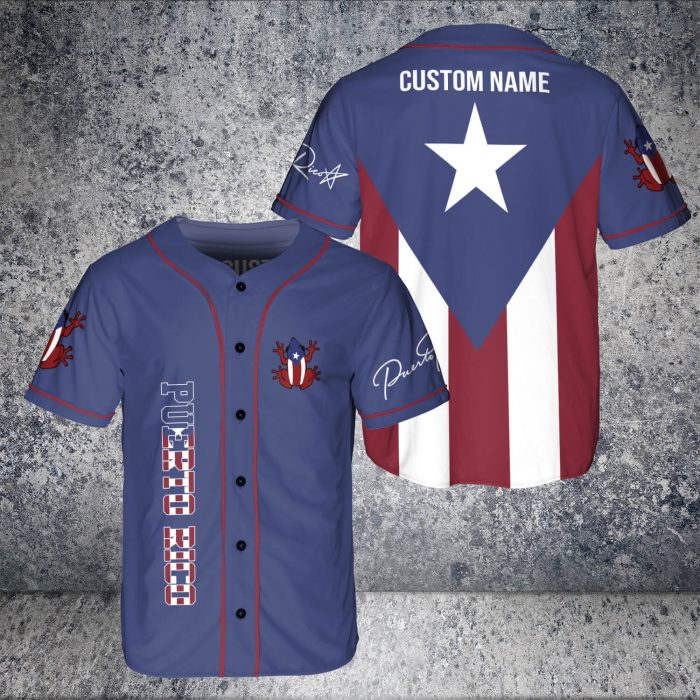 Puerto Rico Flag Estado Libre Asociado 3D Baseball Jersey Comfortable Fabric