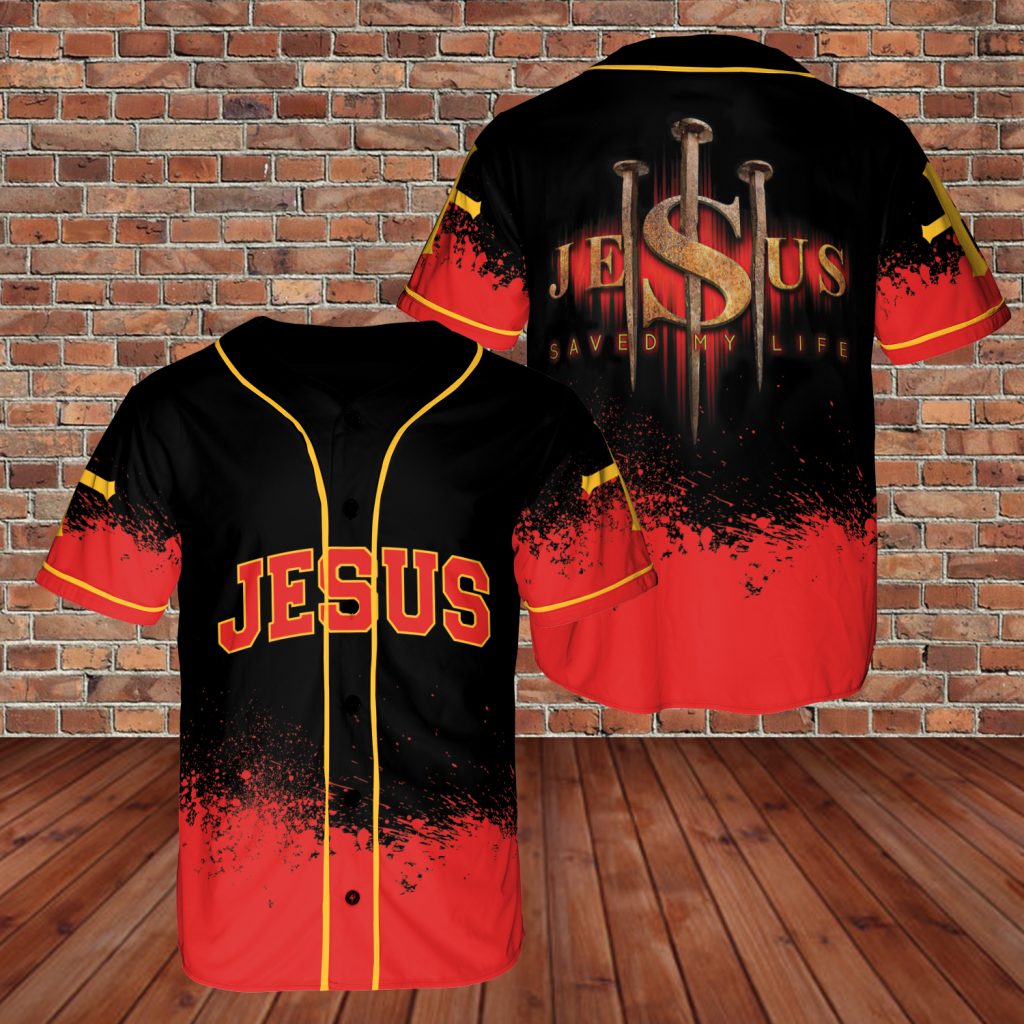 Three Nails Jesus Jesus And Cross Is My Savior  3D Baseball Jersey Casual Red Style