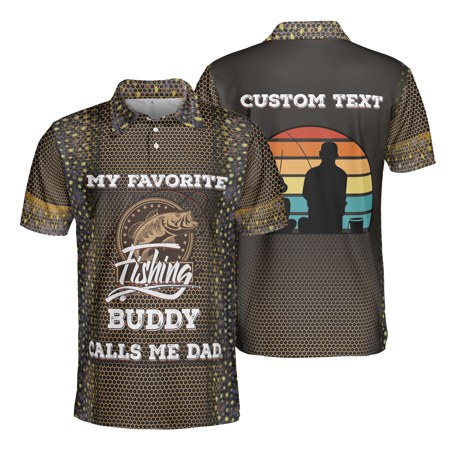 My Favorite Buddy Calls Me Dad Brook Trout Fishing Custom Name AOP Polo  Shirt - Godoprint