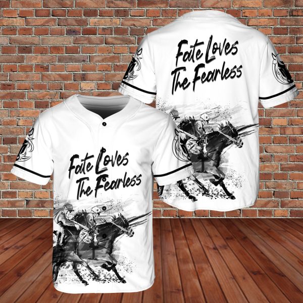 Custom Fate Loves The Fearless Horse Racing 3D AOP Baseball Jersey
