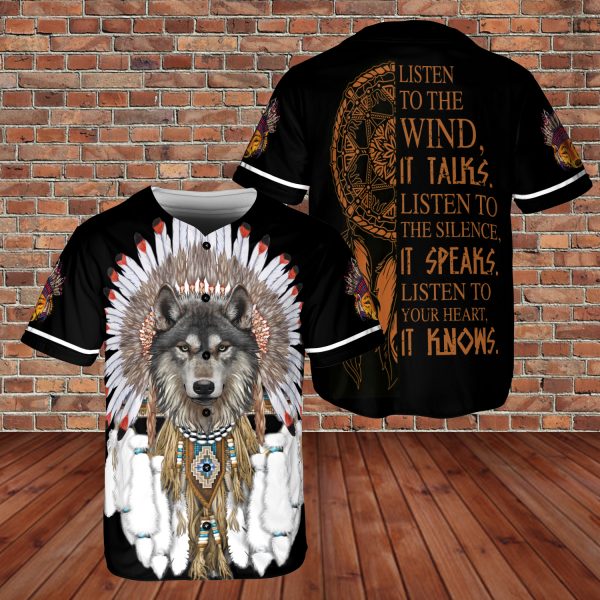 Native American Wolf Witch 3D AOP Baseball Jersey