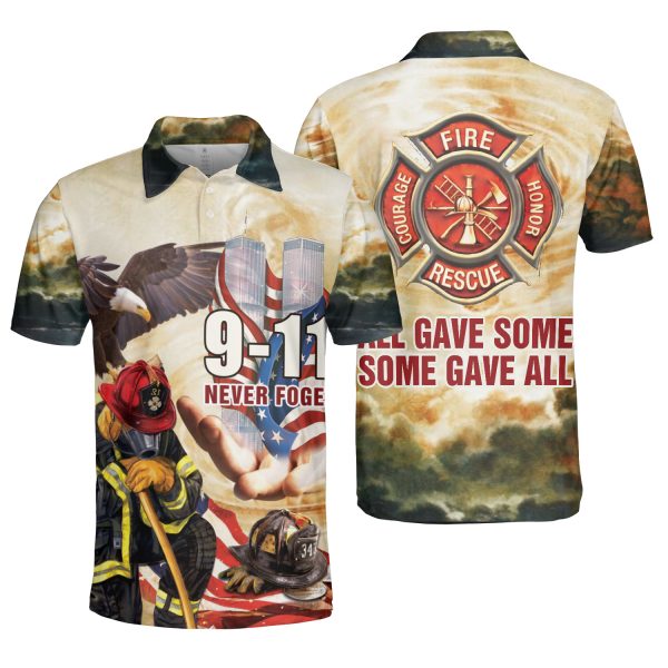 9/11 Days Firefighter  All Gave Some, Some Gave 2021 Memorial AOP Polo Shirt