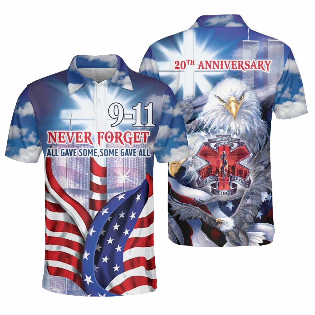Firefighter God Eagle 20Th Anniversary – Never Forget Aop Polo Shirt