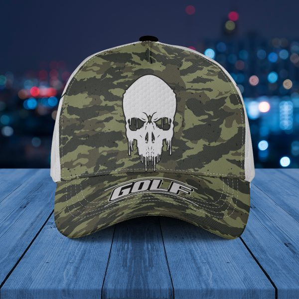 Golf Skull Army Camouflage AOP Baseball Cap Hat