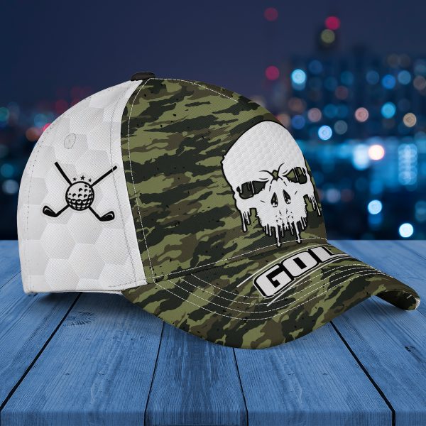 Golf Skull Army Camouflage AOP Baseball Cap Hat