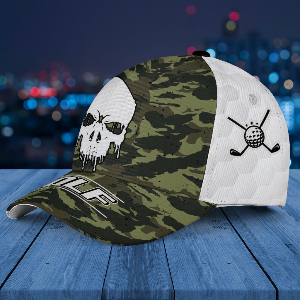 Golf Skull Army Camouflage Aop Baseball Cap Hat