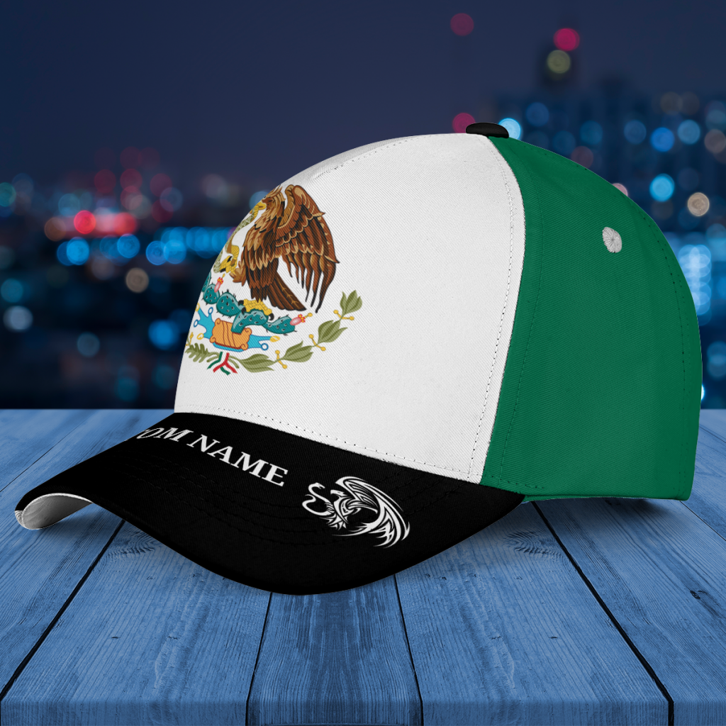 Custom Name Mexico National Emblem Eagle Holding Snake Aop Baseball Cap Hat