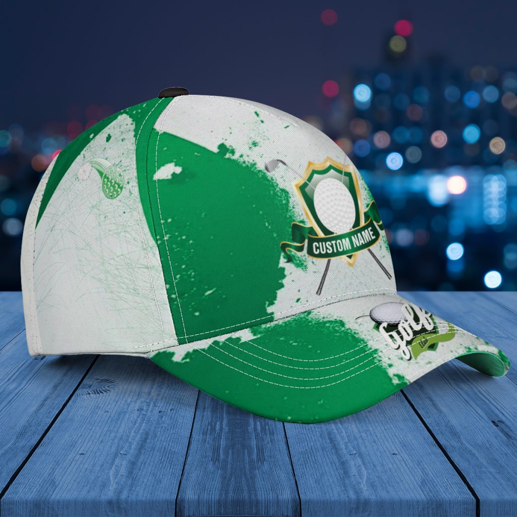 Golf Club Custom Name American Scratched Green/White  Aop Baseball Cap Hat
