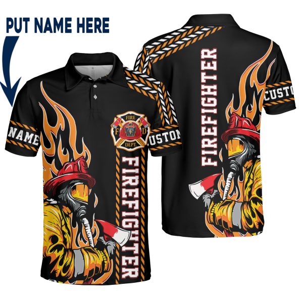 Custom Name FDD Firefighter AOP Polo Shirt Fireman Firewoman Lovers In Daily Life
