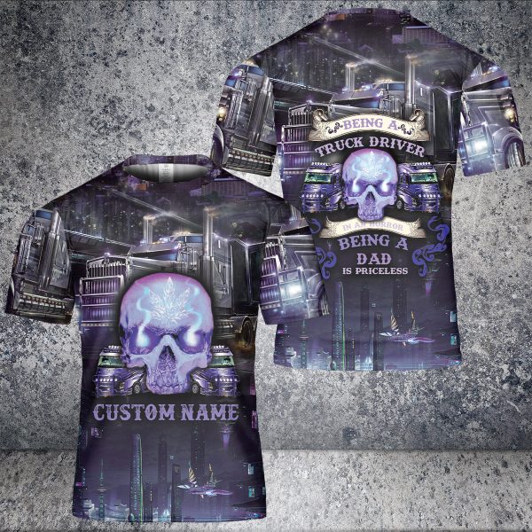 Custom Name Trucker A Child Of God A Man Of Faith Warrior AOP 3D T-Shirt
