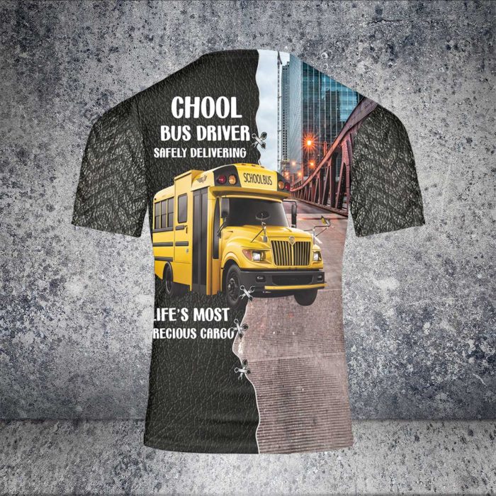 Custom Name School Driver Safely Delivering Aop 3D T-Shirt Dad Father’S Day