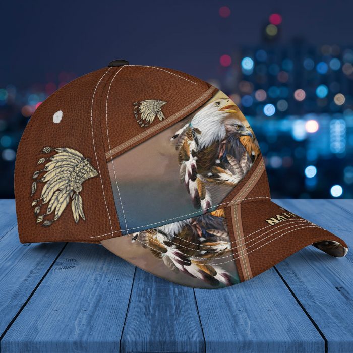 Custom Name Native  American Indian Eagle  Us Independent  Aop Baseball Cap Hat
