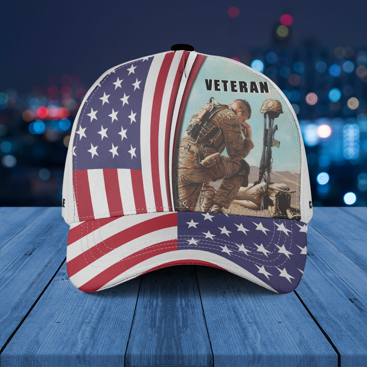 Custom Name Veteran Solidier US Flag Independent AOP Baseball Cap Hat ...