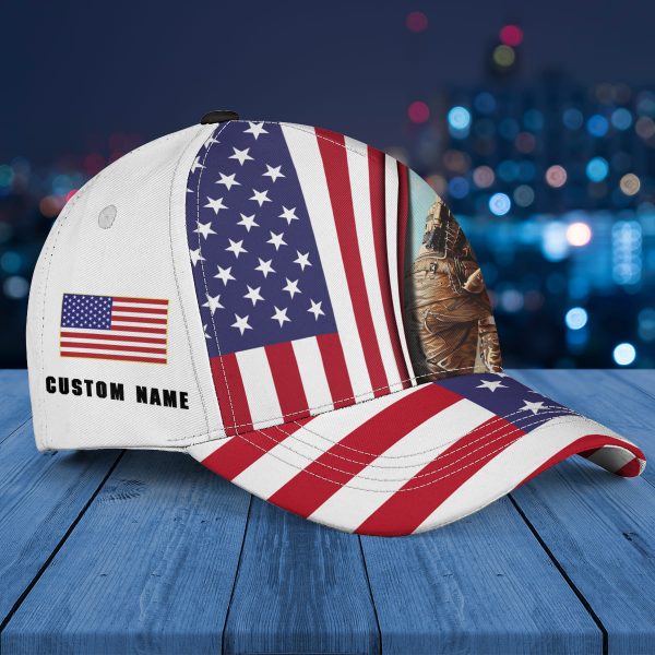 Custom Name Veteran Solidier US Flag Independent  AOP Baseball Cap Hat