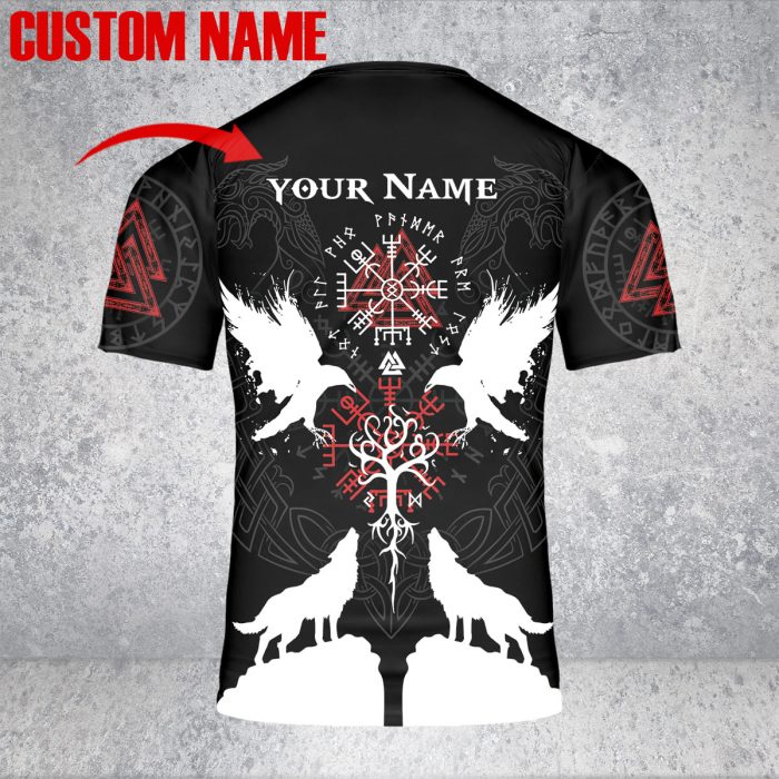 Custom Name Collection Eagles Wolfs Noirse Mythology Viking Unisex T-Shirt 3D