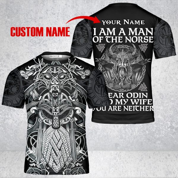 Custom Name Collection Eagles Wolfs Noirse Mythology Viking Unisex T-Shirt 3D