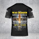 GodoPrint Jesus Cross Lion T-Shirt 3D, Way Maker Miracle Worker Promise Keeper Lion Shirt, Christian Shirt Men Gift