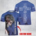 Godoprint Custom Name I Believe in God Jesus T-Shirt 3D, Christ Cross Christian Shirt for Men Women, Love Jesus Gift