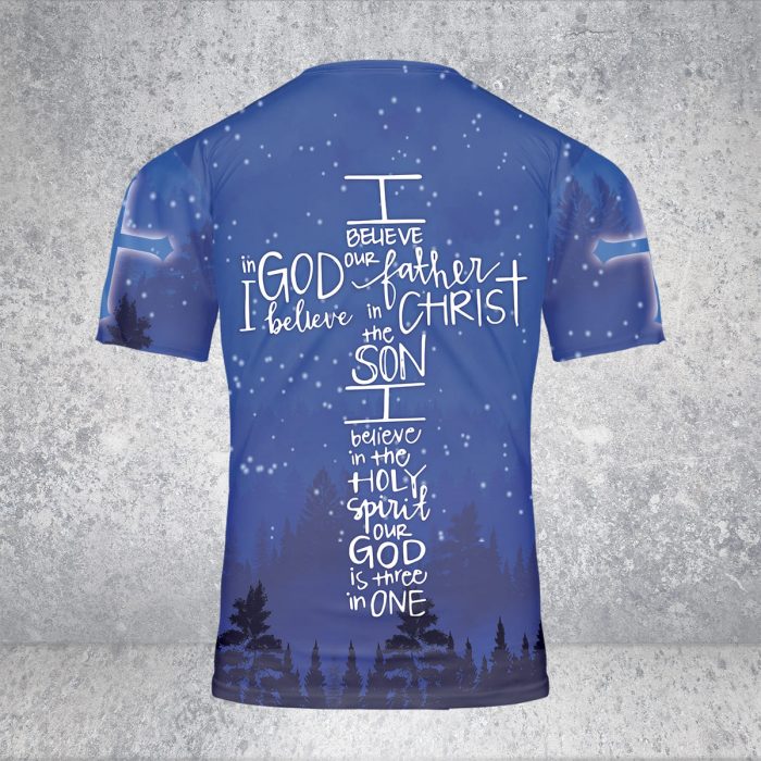 Godoprint Custom Name I Believe In God Jesus T-Shirt 3D, Christ Cross Christian Shirt For Men Women, Love Jesus Gift