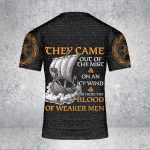 GodoPrint Custom Name Viking Shirt 3D, They Came Out Of The Mist Weaker Men Skull Raven Viking Tee