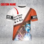 GodoPrint Custom Name Funny Welder T-Shirt 3D, Welder Shirt, Welding T-shirt for Men, Coffee Beer Lovers Welder Gift