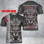 GodoPrint Custom Name Better To Be A Wolf of Odin Than A Lamb of God Viking T-Shirt 3D, Men’s Viking Shirts