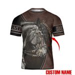 GodoPrint Custom Name Stallion Arabian Black Horse Shirt, AOP Horse T-shirt 3D, Gift for Horse Lover Horse Rider Tee