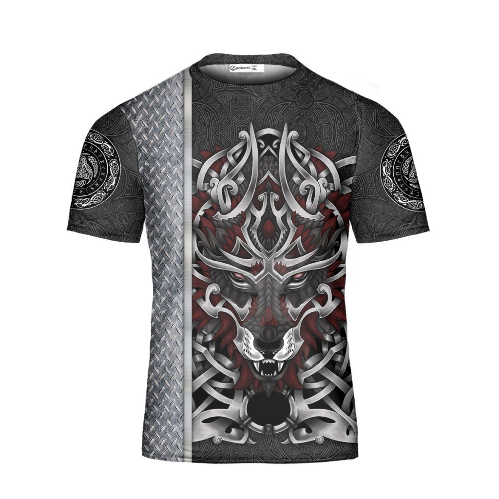 Godoprint Custom Name Better To Be A Wolf Of Odin Than A Lamb Of God Viking T-Shirt 3D, Men’S Viking Shirts