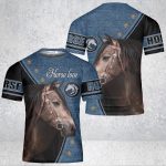 GodoPrint Brown Horse T-shirt 3D, Stallion Arabian Horse Love T-shirt, Horse Shirt for Women Girls, Unisex Tee Gift