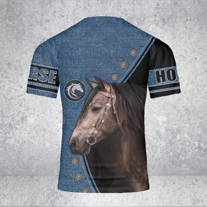 Godoprint Brown Horse T-Shirt 3D, Stallion Arabian Horse Love T-Shirt, Horse Shirt For Women Girls, Unisex Tee Gift