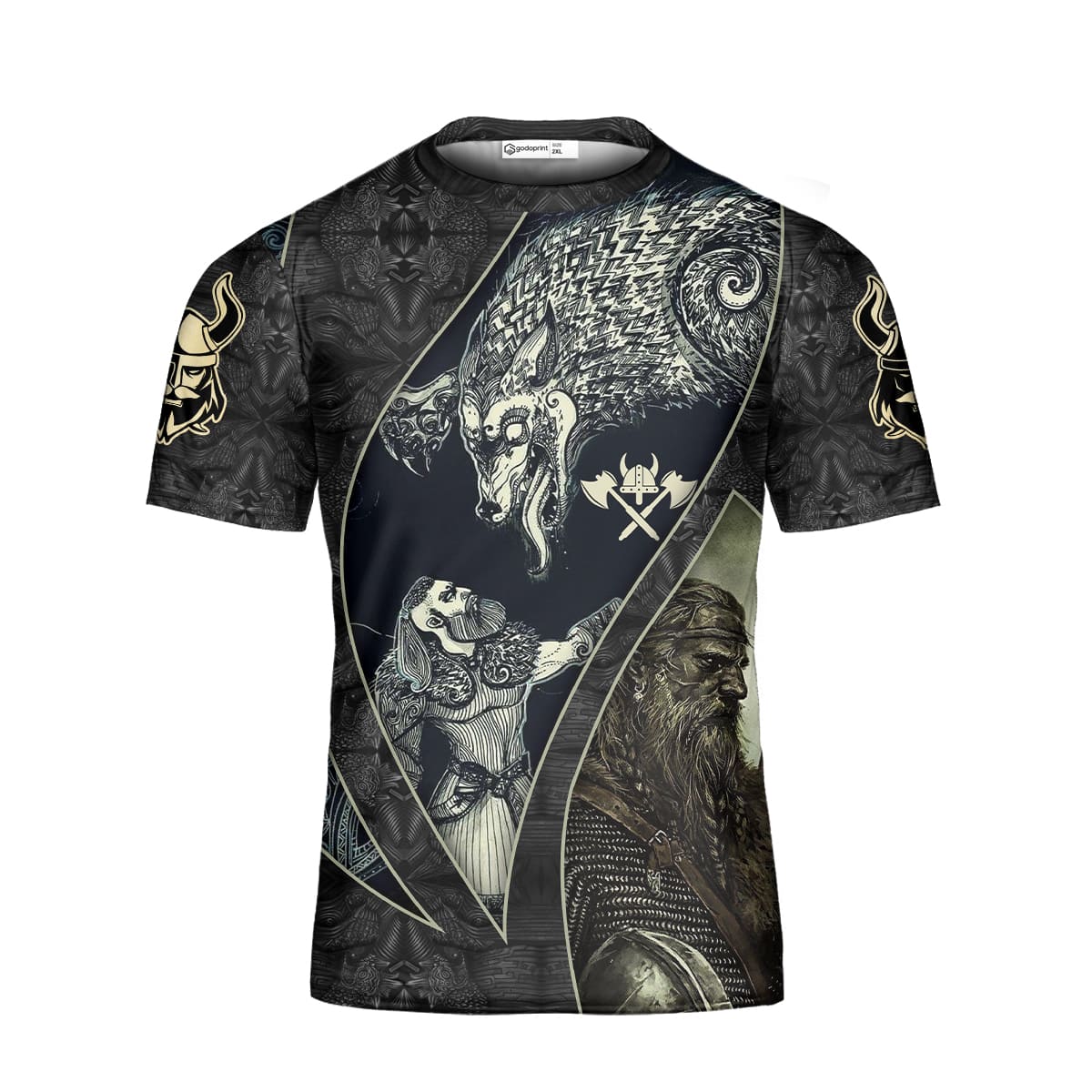  Men Odin 3D Tattoo Print Quick Drying Viking T-Shirt Short  Sleeve Tees,Black,3XL : Clothing, Shoes & Jewelry