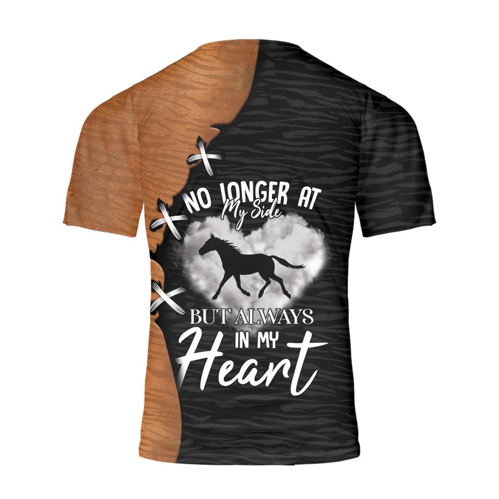 GodoPrint Always In My Heart Memorial Horse T-shirt 3D, AOP White Horse Shirt for Women Girls, Love Horse Gift