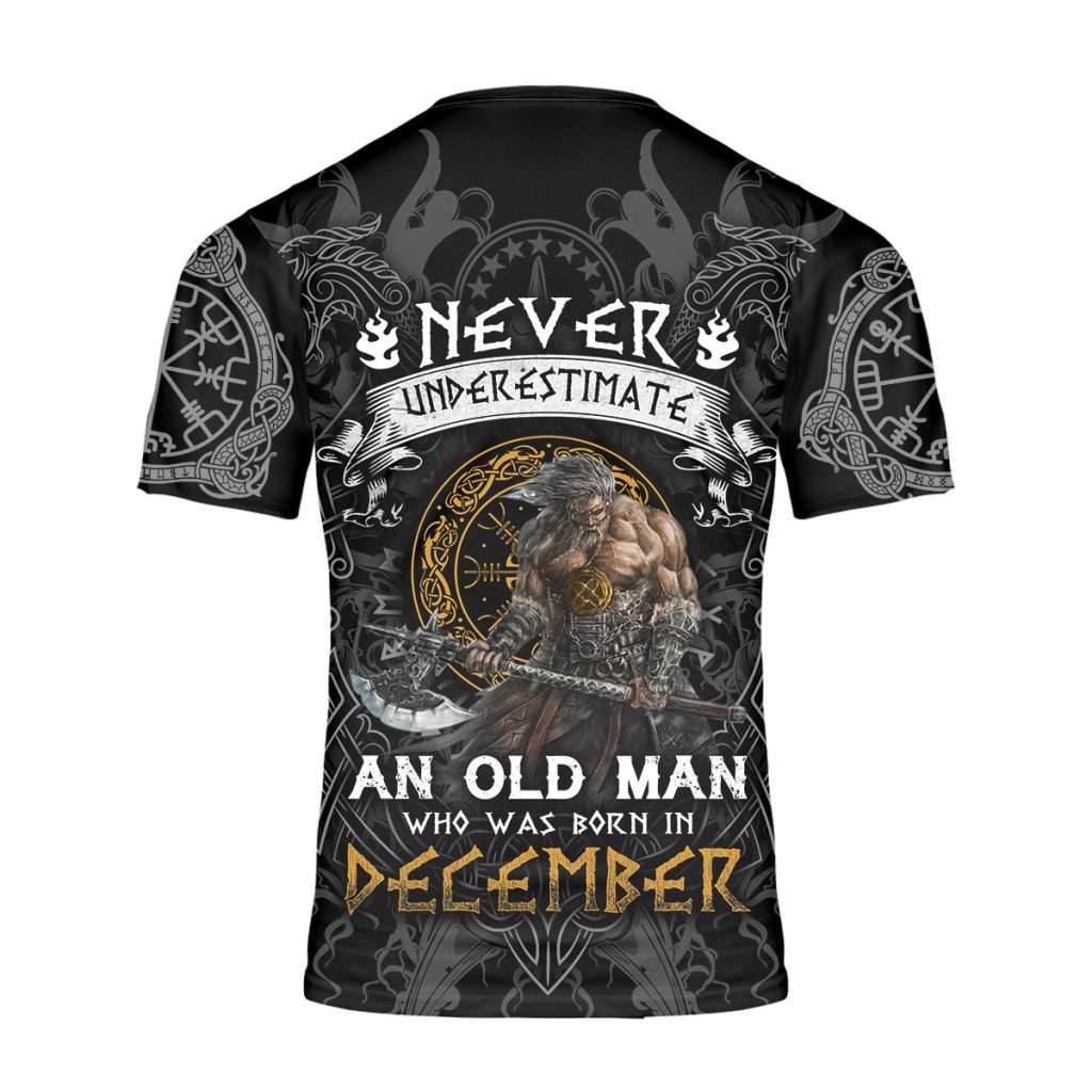 Godoprint Custom Never Underestimate Old Man Viking T-Shirt 3D, Viking Shirt For Men, Father’S Birthday Vikings Gift