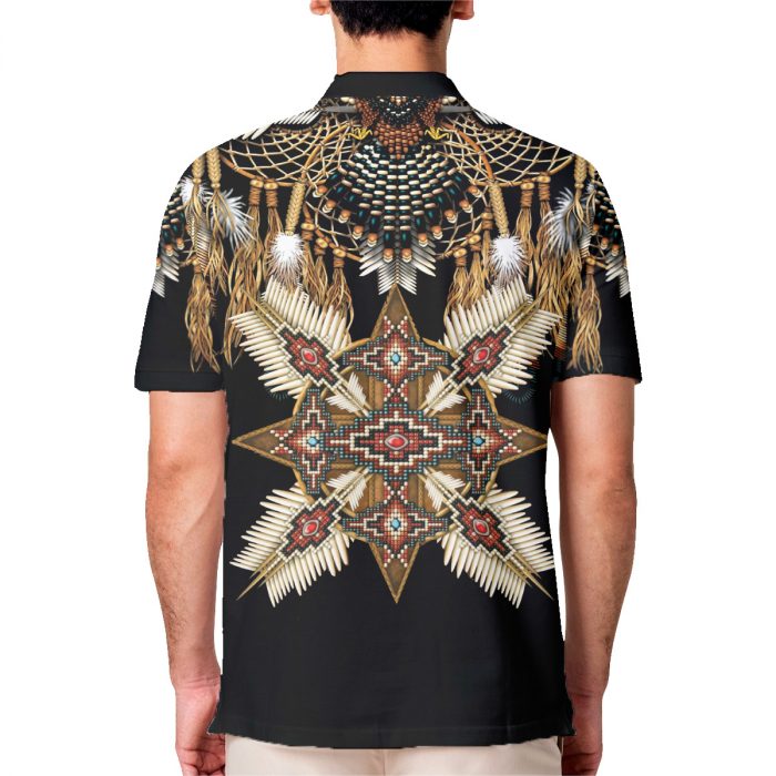 Godoprint Native American Skull Polo Shirt, Indigenous American Indians T-Shirt, Native American Pride Gift For Men