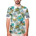 GodoPrint Men’s Hawaiian Style Golf Polo Shirt, Moisture-Wicking Short-Sleeve Shirt for Men, Skew Collar Shirt Gift