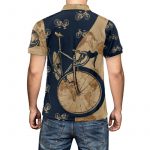 GodoPrint Vintage Classic Track Bicycle Art Polo Shirt, Men’s Cycling Shirt, 3D Bike Shirt, Cyclist T-Shirt Gift
