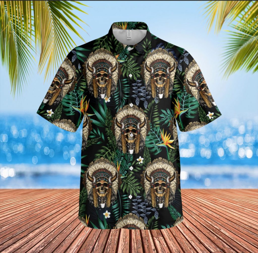 Godoprint Native American Hawaiian Shirt Unisex, Mens Hawaiian Shirts Short Sleeve Casual, Native Indian Women Aloha Shirt