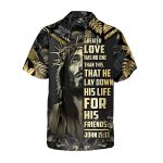 Godoprint Jesus Hawaiian Shirts For Men, Jesus He Lay Down His Life For His Friends Casual Short Sleeve Jesus Shirt Men
