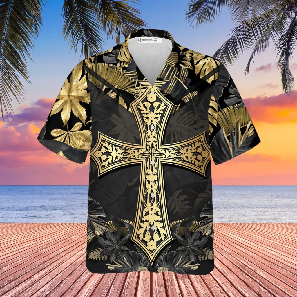 Godoprint Jesus Hawaiian Shirts For Men, Jesus He Lay Down His Life For His Friends Casual Short Sleeve Jesus Shirt Men